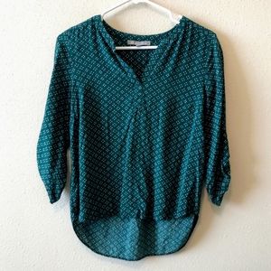 *SALE* Daniel Rainn Blouse 3/4 Sleeve V-Neck Top Green
